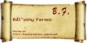 Básthy Ferenc névjegykártya