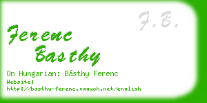 ferenc basthy business card