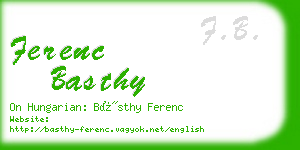 ferenc basthy business card